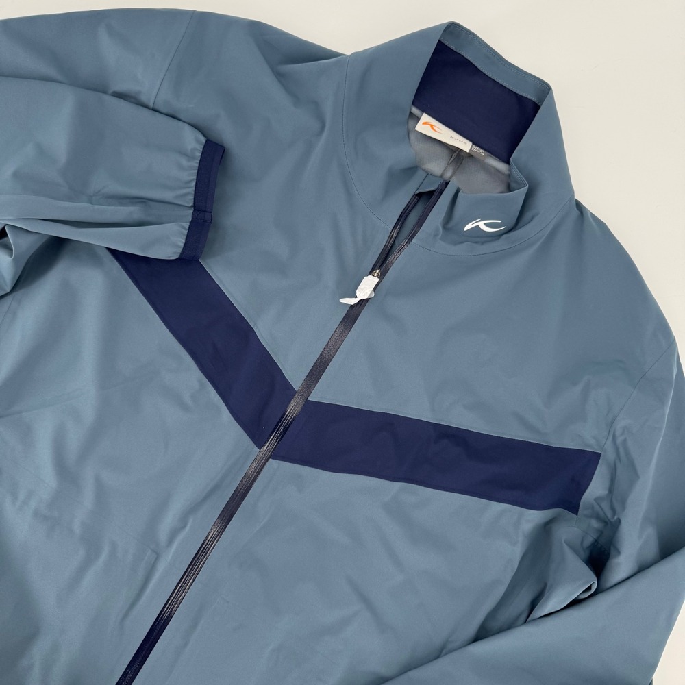 Kjus Men Dexter II 2.5L Jacket Blue Navy Waterproof Golf Shell MG15-L02 Sz 48 S